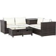 OutSunny 860-104V7 Outdoor Lounge Set, 1 Table incl. 2 Sofas