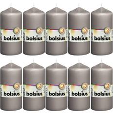 Bolsius Pillar 10 pcs 120x58 mm Warm Grey Candle