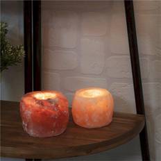 Hestia Pair of Himalayan Rock Salt Tealight Holders Scented Candle