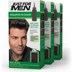 Just For Men Permanent Hair Dyes Just For Men Shampoo In Color H-55 Real Black 3-pack