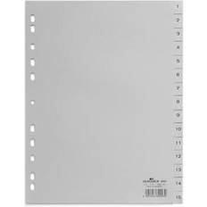 Durable 6524 Index A4 1-15 Polypropylene Grey 15 dividers embossed tabs 652410