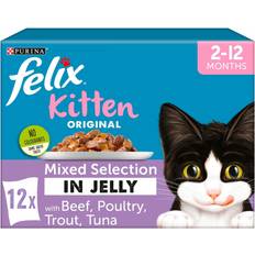 Purina Dogs - Wet Food Pets Purina Felix Kitten Mixed Selection in Jelly Cat Food Pouches 12x100g