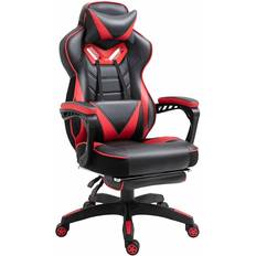 Vinsetto Gaming Chair with Retractable Footrest Red