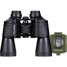 Praktica Falcon 12x50mm Field Binoculars Black Military Waterproof Compass