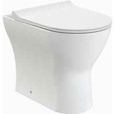 Cheap Water Toilets Nuie Aspire Cara Back to Wall Rimless Toilet & Soft Close Seat