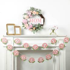 GlitzHome "happy Mother's Day" Garlands (Set Of 2) Multi Multi Set Of 2