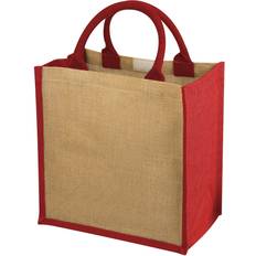 Bullet Chennai Jute Gift Tote (30 x 19 x 30cm) (Natural/Red)