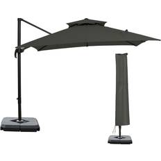 Parasols & Accessories OutSunny Double Canopy Offset Parasol Beige and Black