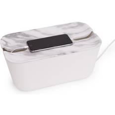 White Storage Boxes Bosign Cable organiser M marble print Storage Box