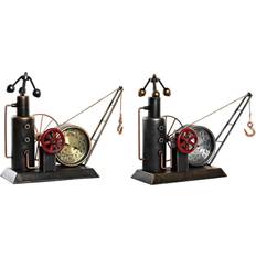 Dkd Home Decor Table Silver Golden Iron Crane (40,5 x 15 x 32,5 cm) (2 Units) Decorative Item