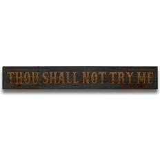 Hill Interiors Thou Shall Not Grey Wash Wooden Message Plaque Wall Decor 100x15cm