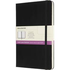 Moleskine Notizbuch Klassik Doppellayout Large Hardcover Schwarz, blanko-liniert