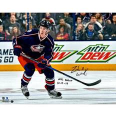 Fanatics Columbus Blue Jackets Autographed 16" x 20" NHL Debut Skating Photograph with "NHL Debut 10/13/16" Inscription Zach Werenski