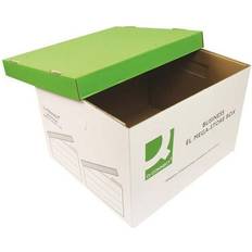 Green Archiving Boxes Q-CONNECT MegaStore Box Green and White (Pack of 10) KF21738