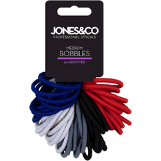 Bulk Pack Of 50 Medium Hair Bands Bobbles Assorted Colours Red White Blue Black Grey