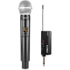 Vonyx WM55 Wireless Microphone with UHF Receiver 6.3mm Plug In Speaker Jack, USB Rechargeable, On/Off Switch, 10 Selectable Channels, Auto-Mute, Filte