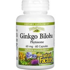 Natural Factors Ginkgo Biloba, Phytosome, 60 mg, 60 Capsules 60 pcs