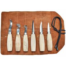 Charnwood Beber 6 Piece Whittling Set in a Leather Tool Roll