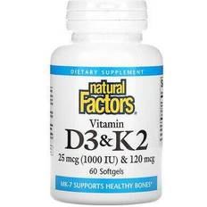 Natural Factors Vitamin D3 & K2, 60 Softgels 60 pcs