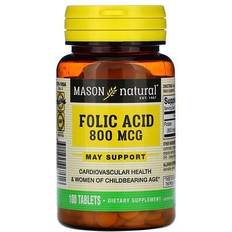 Mason Natural Folic Acid, 800 mcg, 100 Tablets 100 pcs
