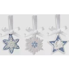 Wedgwood Mini Snowflakes and Star Decorations, Set of 3 Christmas Tree Ornament