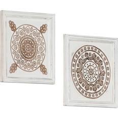 vidaXL Hand-Carved Wall Panels 2 pcs MDF 40x40x1.5 cm Wall Decor