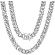 Steeltime Men's Curb Chain Necklace - Silver