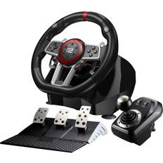 PC - USB Type-C Wheels & Racing Controls ready2gaming Multi System Racing Wheel Pro (Switch/PS4/PS3/PC) - Black/Red