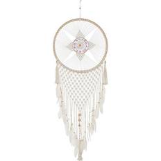 Dkd Home Decor Dream Catcher Feathers Cotton White Rattan Boho (52 x 1 x 145 cm) (1) Decorative Item