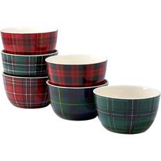 Certified International Christmas Plaid Dessert Bowl 14cm 6pcs 0.709L