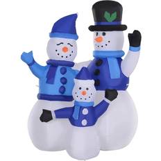 Homcom Inflatable Light Up Snowman Family 120cm, none