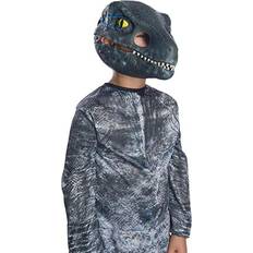 Children Head Masks Fancy Dress Rubies Child Velociraptor Blue Moveable Jaw Mask