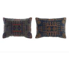 Dkd Home Decor Arabic Geometric Cushion Cover Blue, Orange (50x35cm)