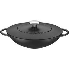Carbon Steel/Cast Iron Wok Pans Tramontina Trento with lid 32 cm