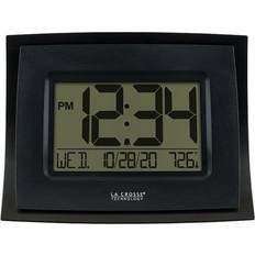 LA CROSSE TECHNOLOGY WT-8002U-B-INT Black Digital with Indoor Temperature Wall Clock