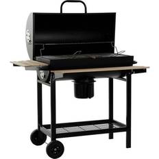Dkd Home Decor Coal Barbecue with Cover Wheels Wood Steel