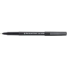 5 Star Fibre Tip Pen Medium 0.7mm Tip 0.4mm Line Black [Pack 12]