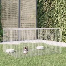 vidaXL 2-Panel Rabbit Cage 110x79x54 Galvanised Iron