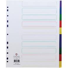 Concord Dividers 10-Part Poly Coloured-Tabs A4 White 66199