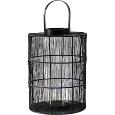 Ivyline Portofino Wirework with Glass Insert Black H34cm W24cm Lantern