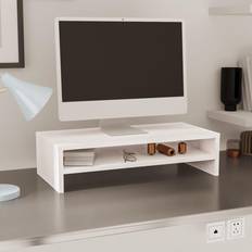 vidaXL Monitor Stand White 50x24x13 Solid Wood Pine