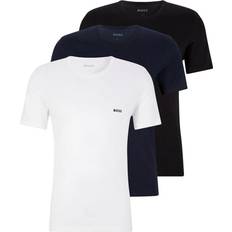 HUGO BOSS Blue - Men Tops HUGO BOSS Logo Embroidered T-shirt 3-pack - Black/Blue/White