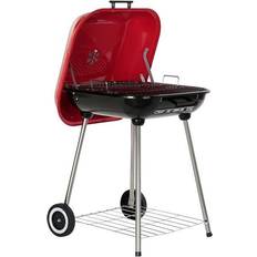 Dkd Home Decor Coal Barbecue with Cover and Wheels Red