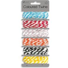 Red Crafts 6 x Coloured Candy Striped Twine 3M Wedding Party DIY Crafts Ribbon Packing Rope Gifts