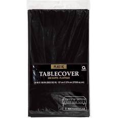 Amscan BB100178 Black Plastic Tablecover 54 inch-108 inch