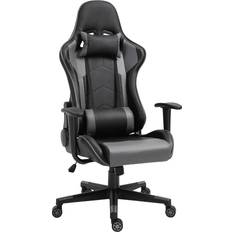 Equinox Excalibur 2 PU Leather Gaming Chair with Adjustable Cushion Black/Grey