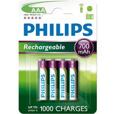 Philips AAA 700mAh Rechargeable Batteries (x 4 Single Batteries)