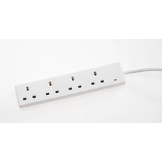 SMJ 13AMP 4 Sockets Extension Lead 2mtrs White