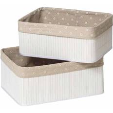 White Storage Boxes Premier Housewares Kankyo White Bamboo Set of 2 Storage Box