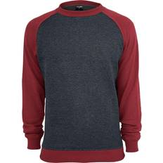 Urban Classics 2-Tone Raglan Crewneck - Charcoal/Ruby